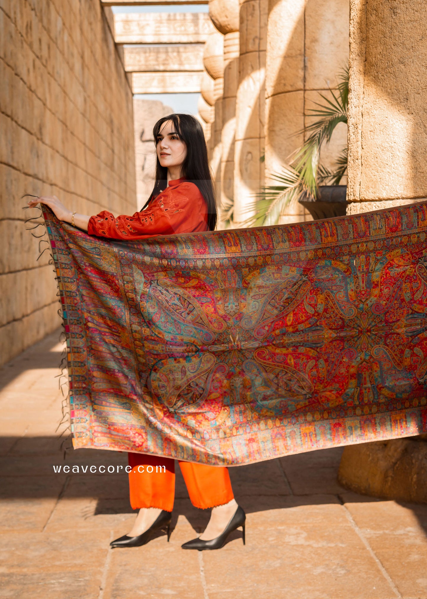 Multicolor Kani Silk Paisley Shawl