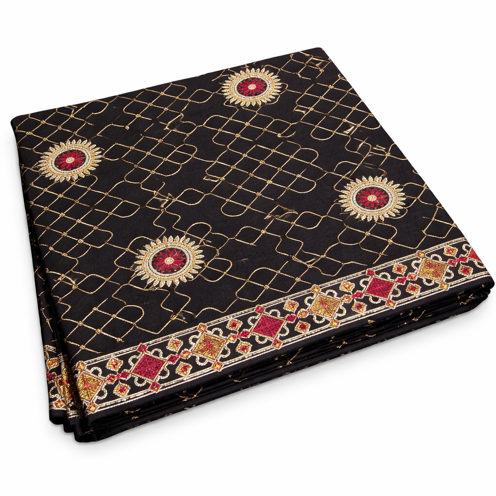 Elegant Embroidered Chaddar - Black