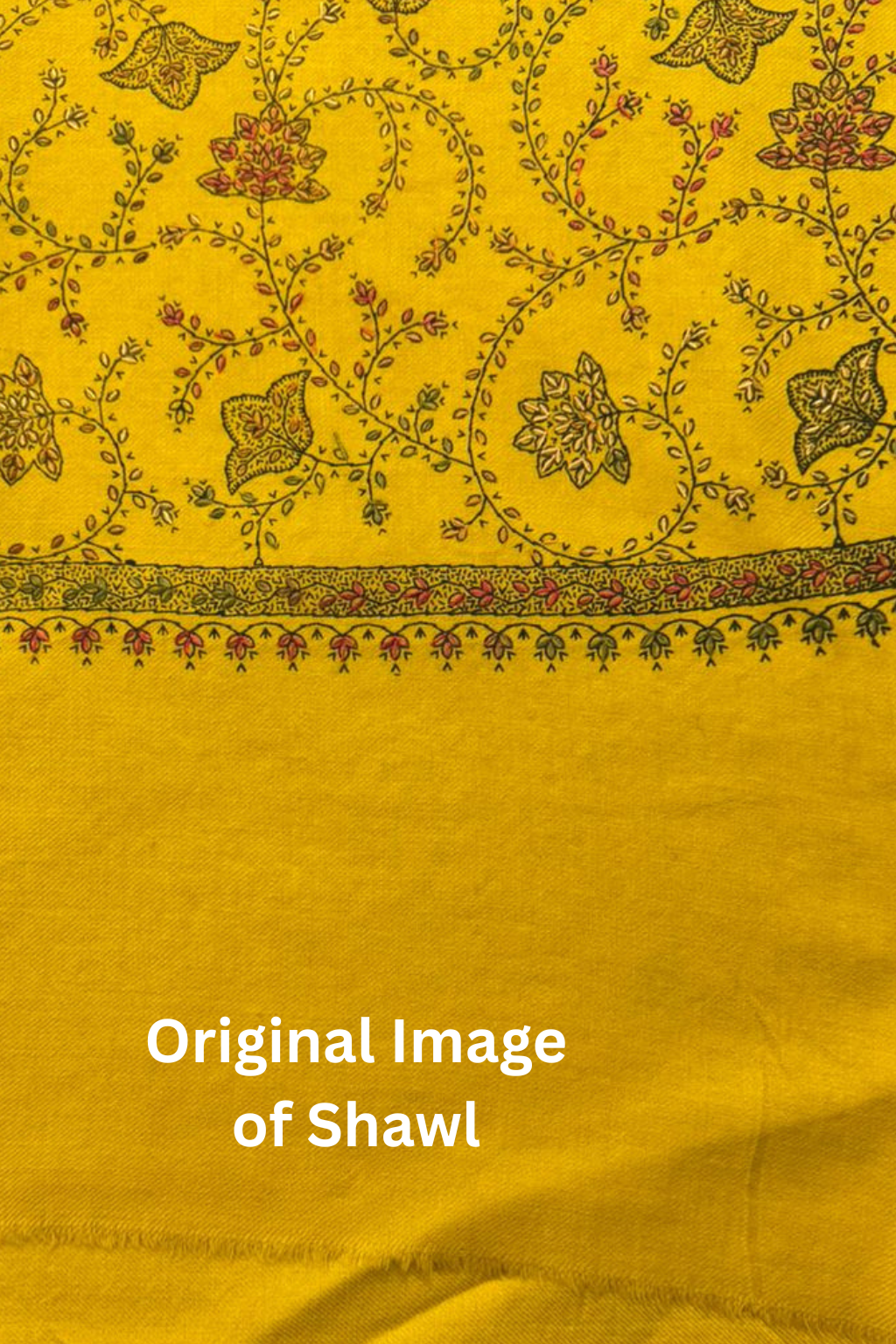 Mustard Intricate Floral Embroidered Shawl
