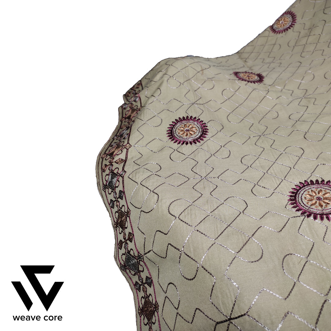 Elegant Embroidered Chaddar - Light Brown