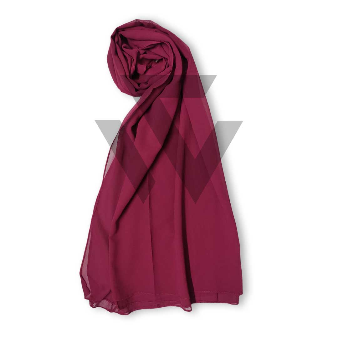 Solid Chiffon Scarf Maroon