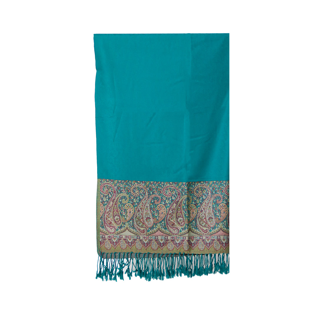 Kani Pala Traditional Shawl - Teal Green
