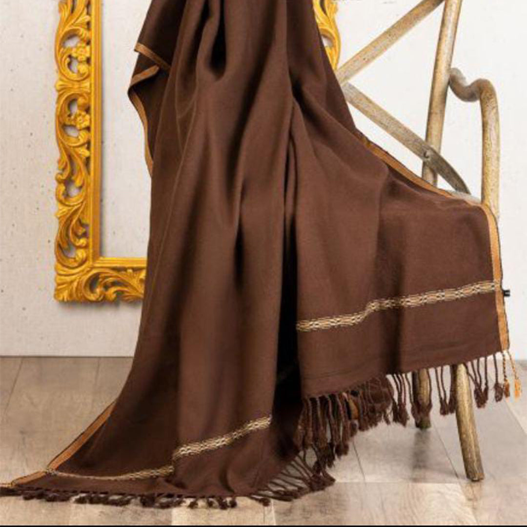 Kashmiri Wool Men's Shawl Mud Brown