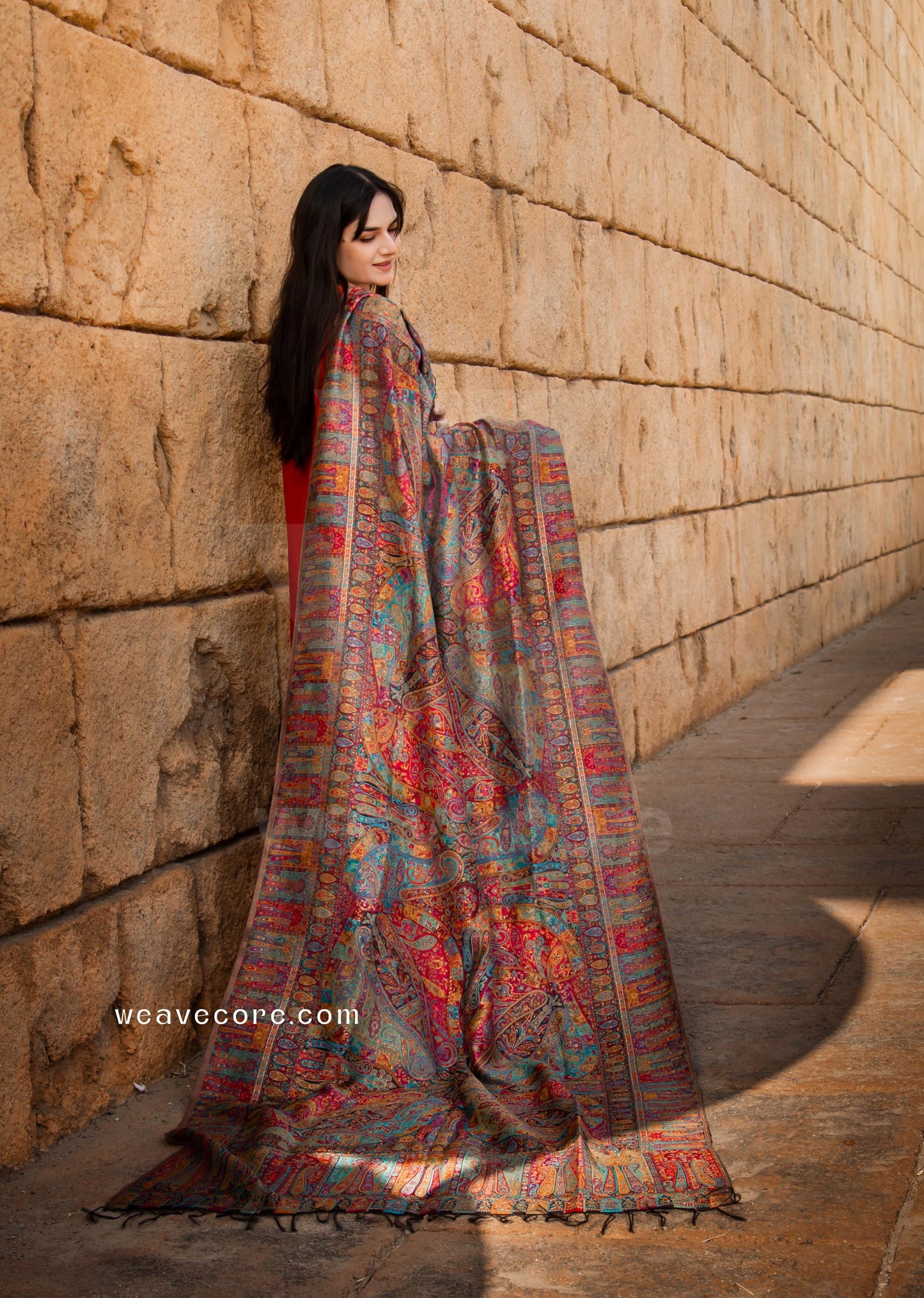 Multicolor Kani Silk Paisley Shawl