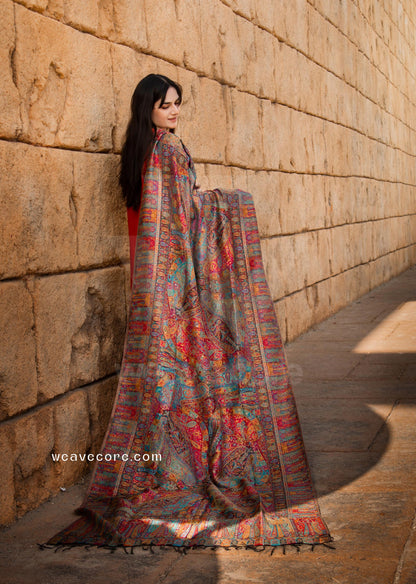 Multicolor Kani Silk Paisley Shawl