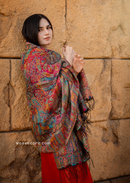 Multicolor Kani Silk Paisley Shawl
