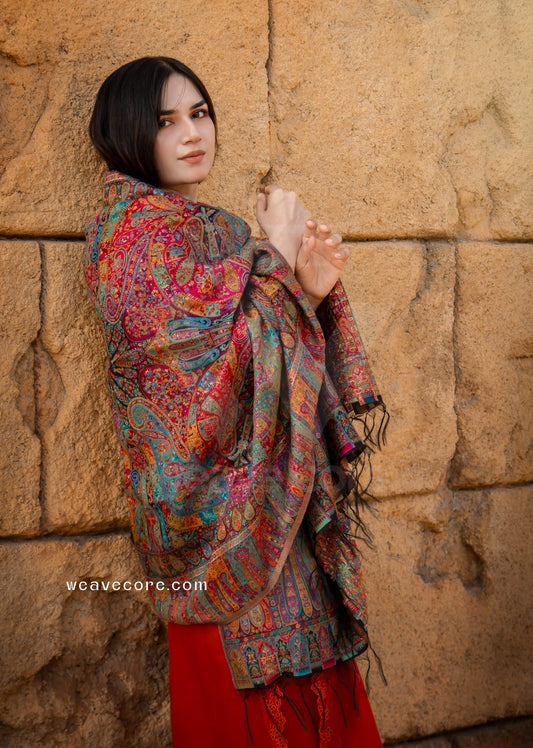 Multicolor Kani Silk Paisley Shawl