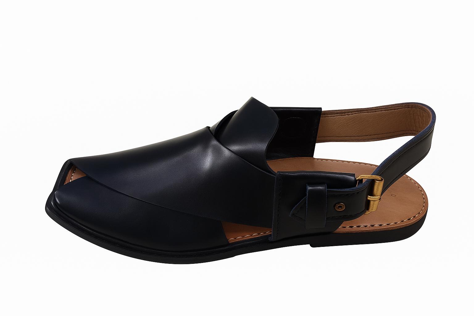 Weavecore Signature Black Peshawari Chappal – Premium Comfort Fit