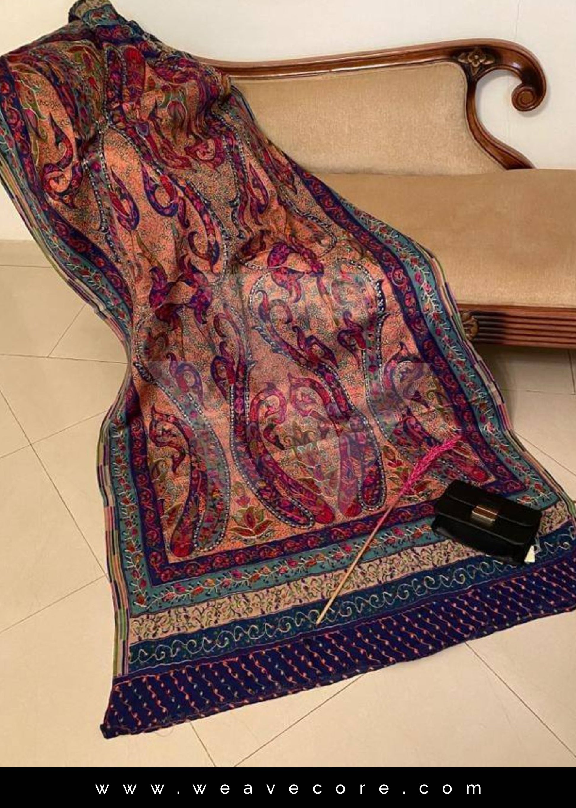 Kalamkari Shawl Online Shawls For Ladies Kashmiri Kalamkari Shawls