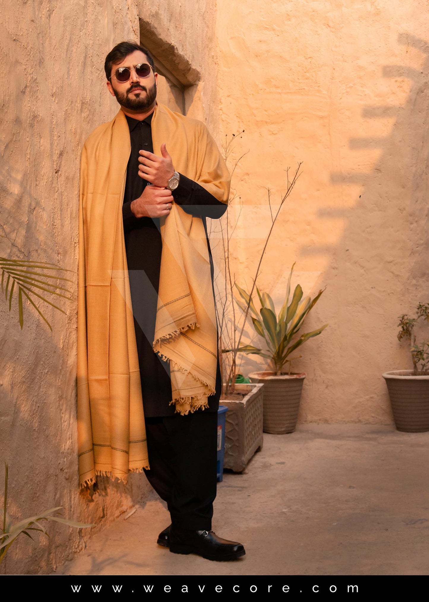 Men's Premium Camel Pashmina Shawl