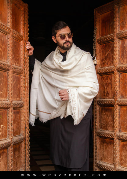 Men's Premium white Pashmina Shawl