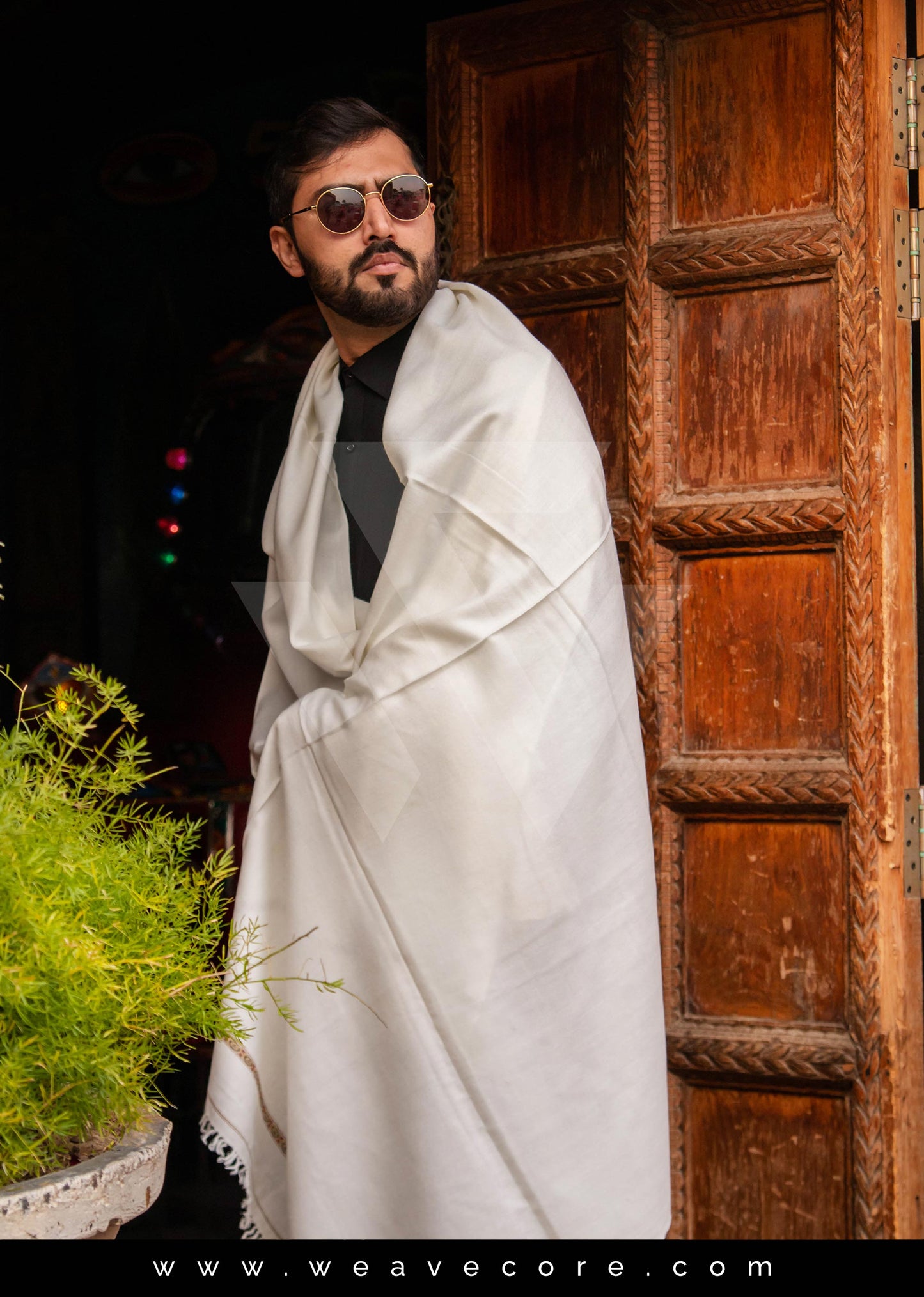 Men's Premium white Pashmina Shawl