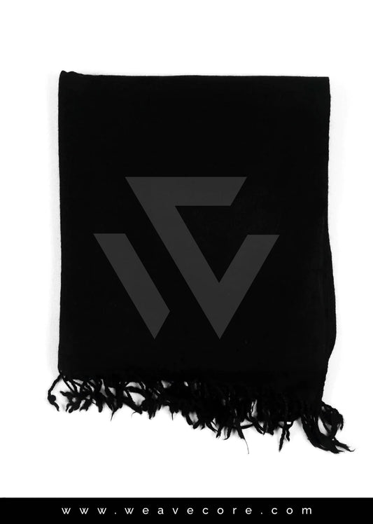 Plain Wool Shawl - Black