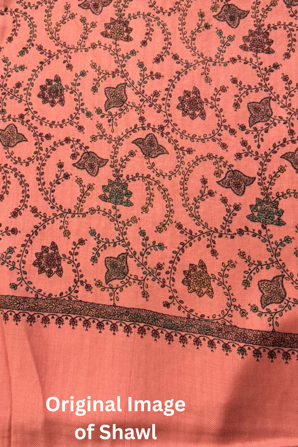 Pink Intricate Floral Embroidered Shawl