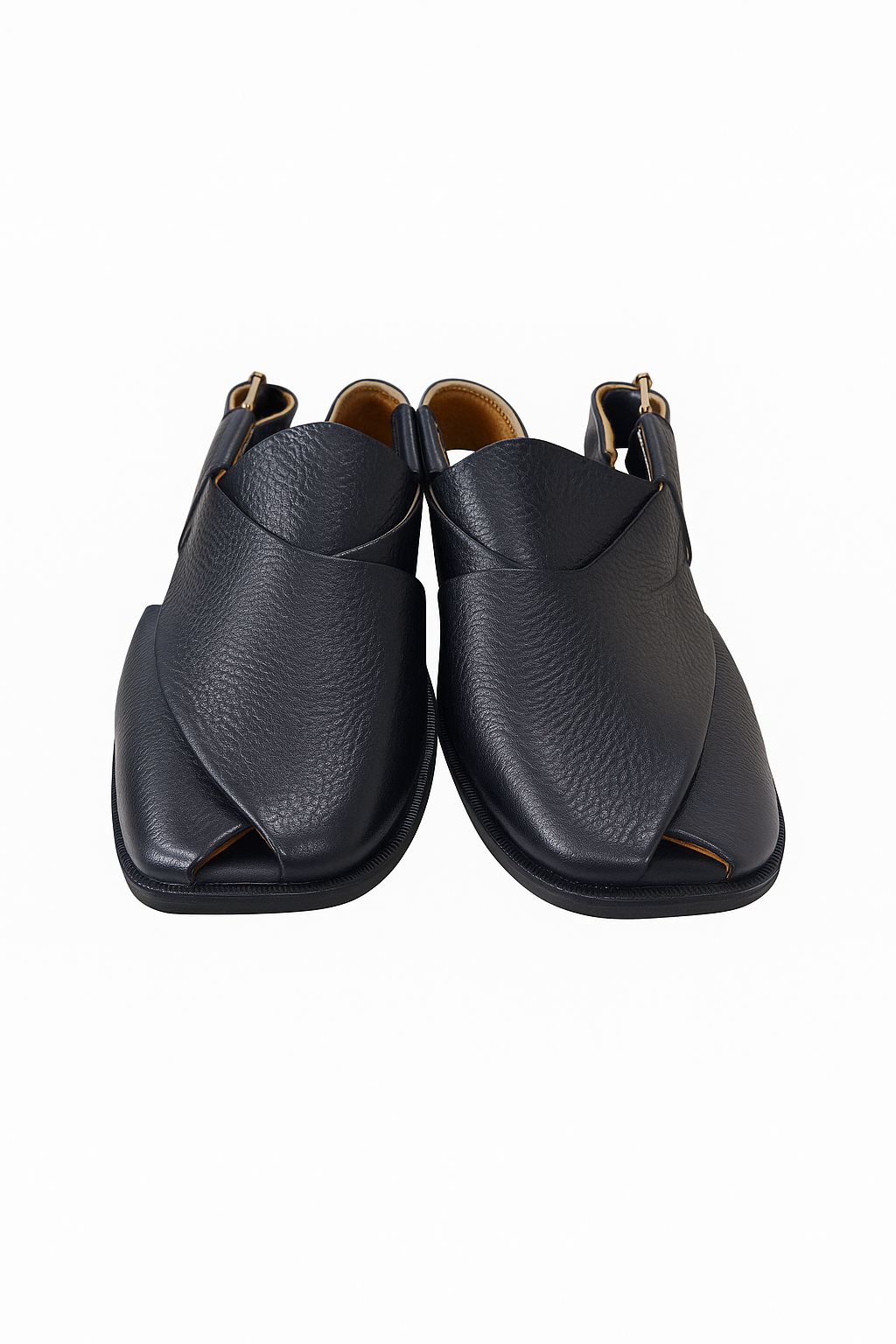 Weavecore Premium Black Peshawari Chappal – Classic Leather Edition