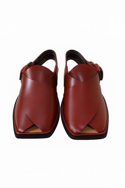 Weavecore Signature Brown Peshawari Chappal – Premium Comfort Fit