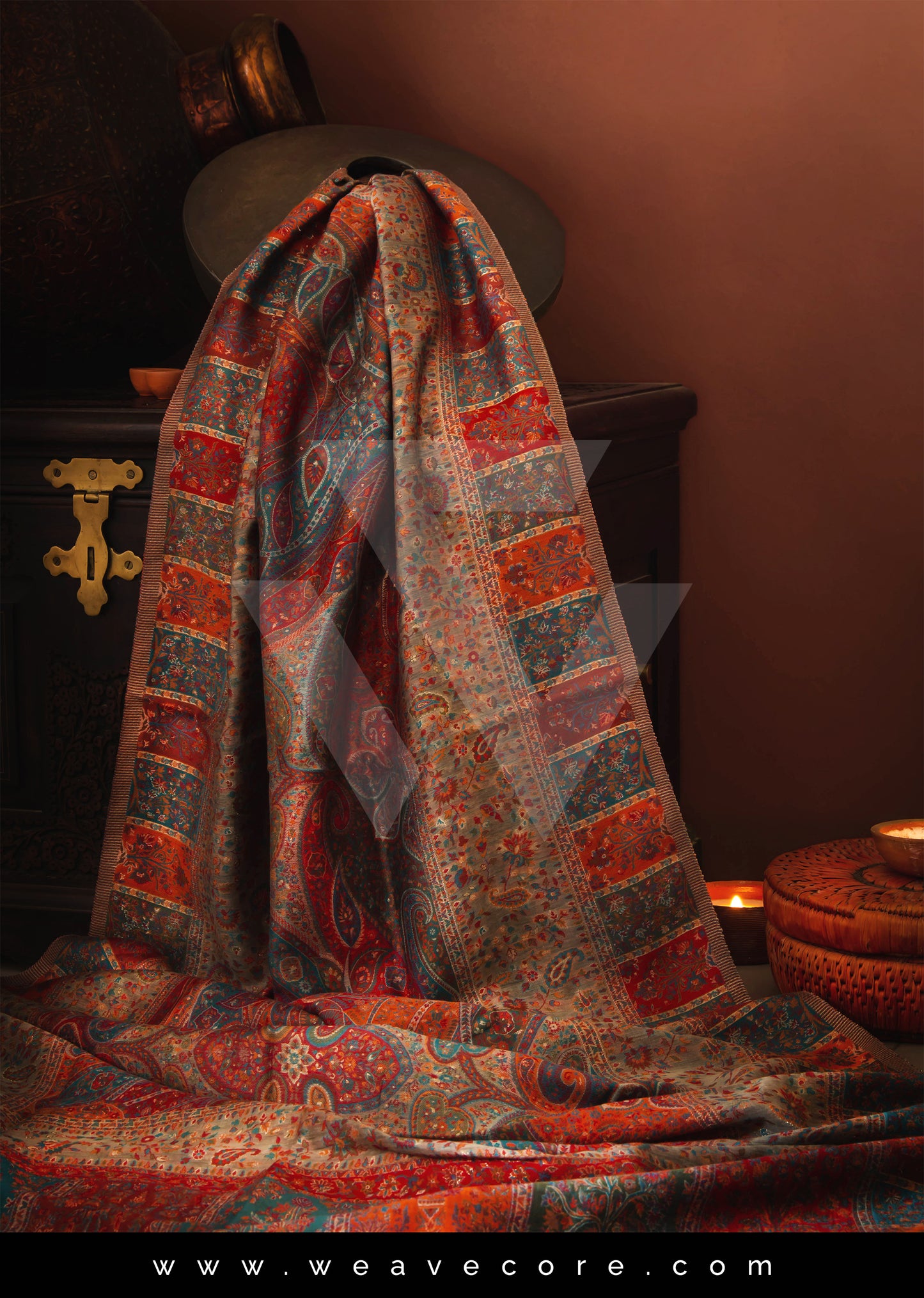 Kani Silk Pashmina Shawl - Sunset Whispers