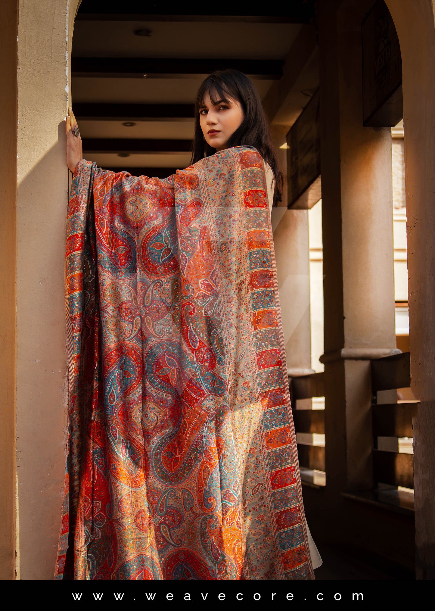 Kani Silk Pashmina Shawl - Sunset Whispers