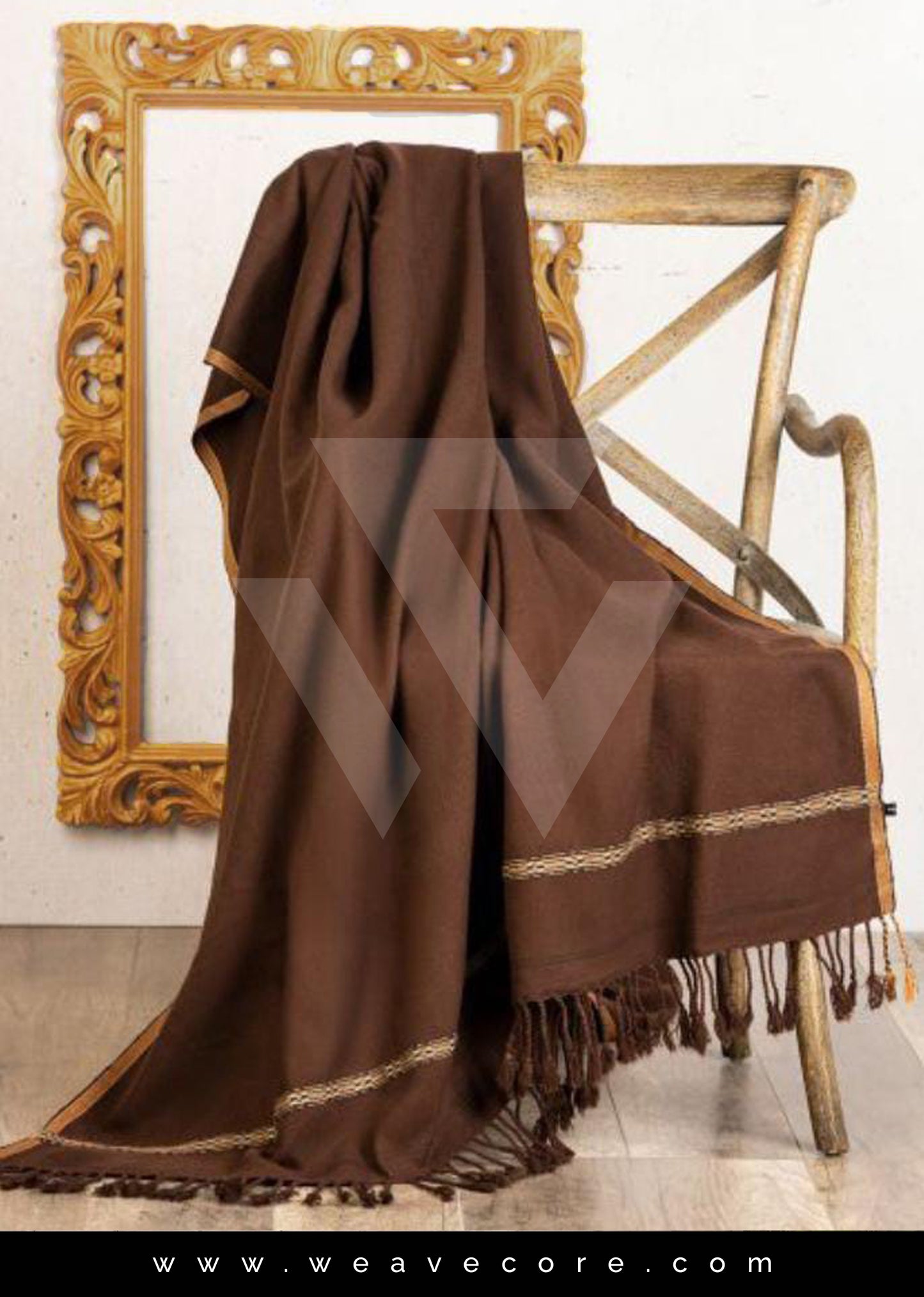 Kashmiri Wool Men's Shawl Mud Brown