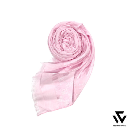 Turkish Sleek Textured Scarf-Baby Pink