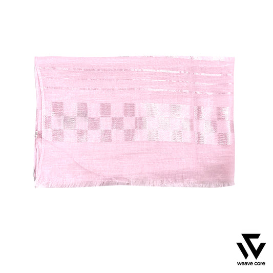 Turkish Sleek Textured Scarf-Baby Pink