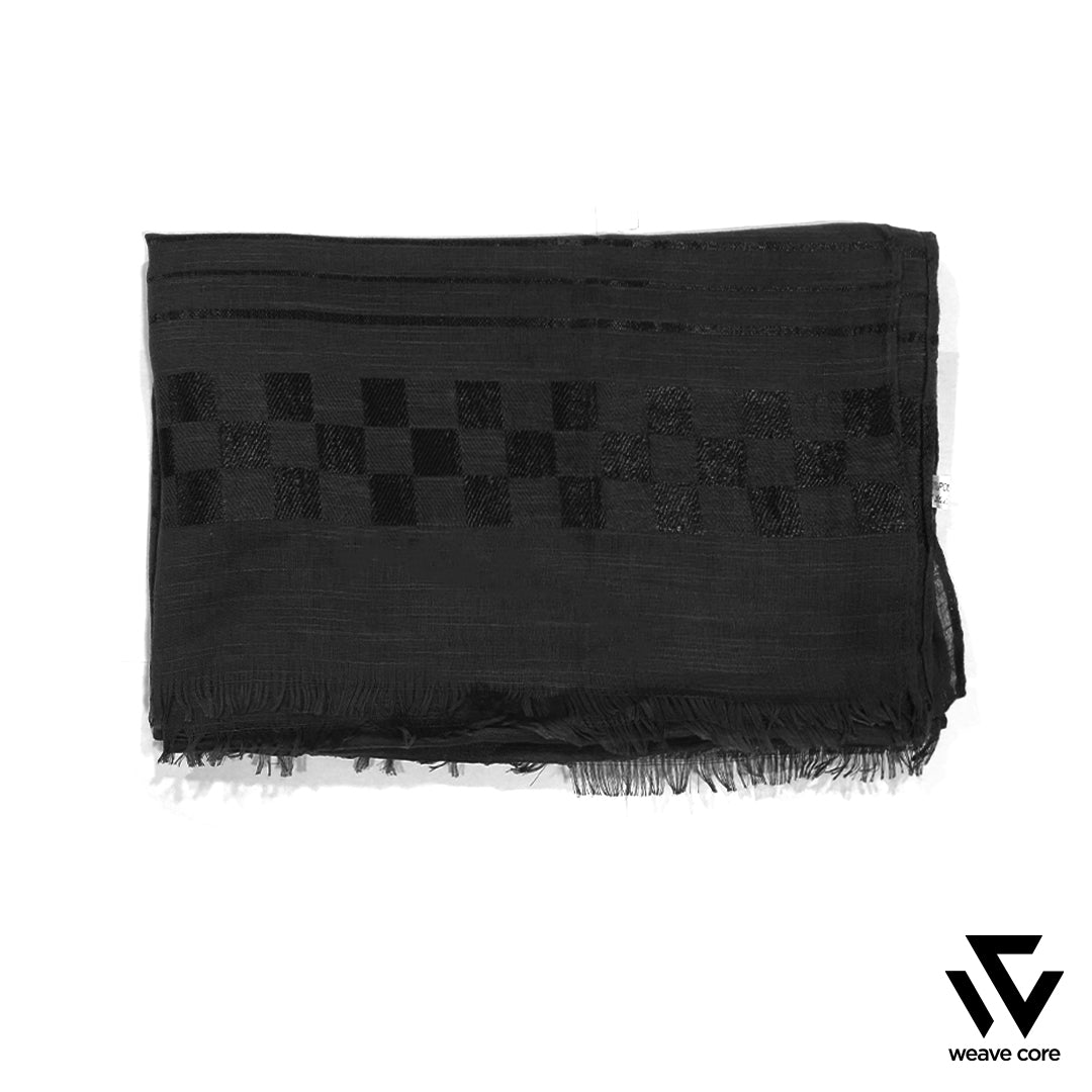 Turkish Sleek Textured Scarf-Black
