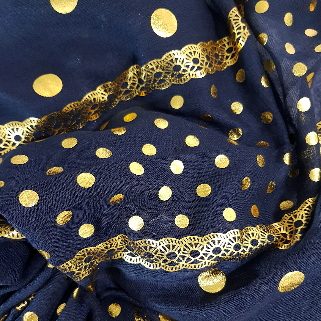 Classic Golden Dots Scarf-Squid Ink