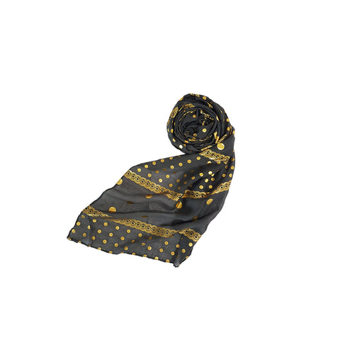 Classic Golden Dots Scarf-Soft Grey