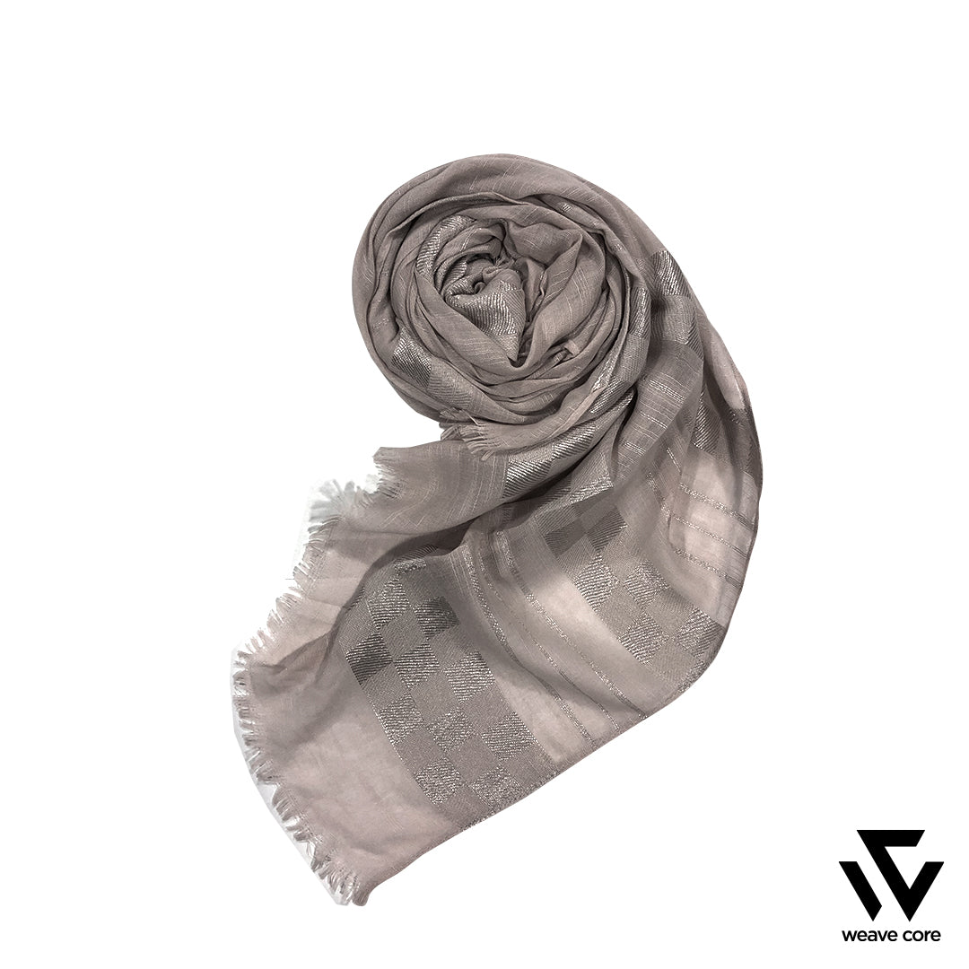 Turkish Sleek Textured Scarf-Grey