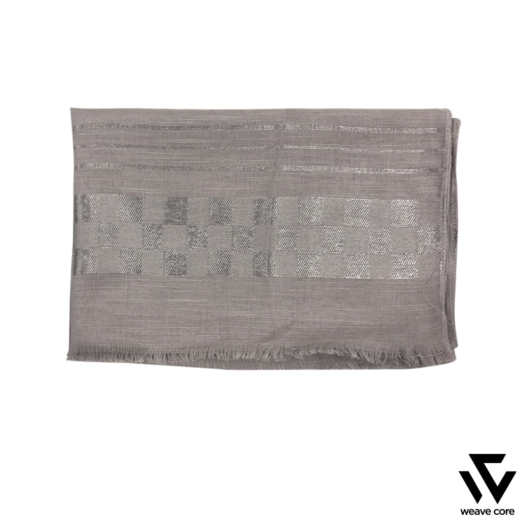 Turkish Sleek Textured Scarf-Grey