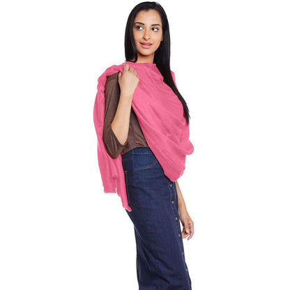 Plain Pink Pashmina Shawl