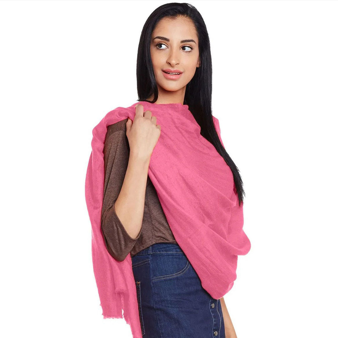 Plain Pink Pashmina Shawl