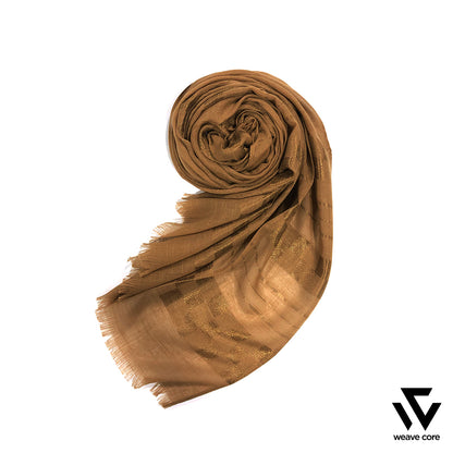 Turkish Sleek Textured Scarf-Khaki