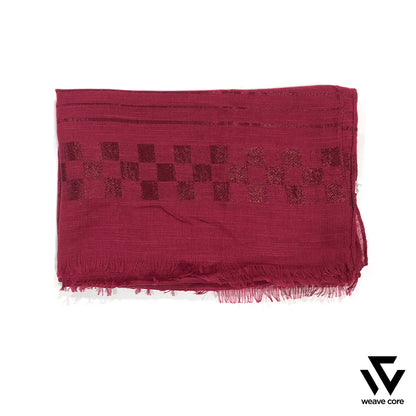 Turkish Sleek Textured Scarf-Maroon