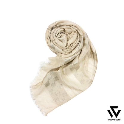 Turkish Sleek Textured Scarf-Pearl