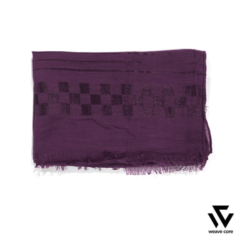 Turkish Sleek Textured Scarf-Purple