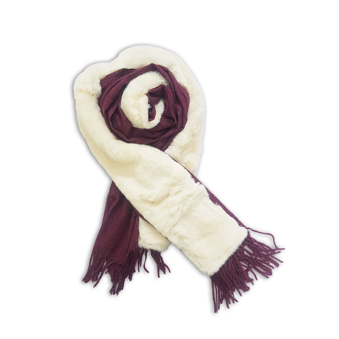 Kashmiri Wool FUR Stoles - Purple