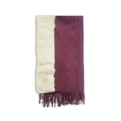 Kashmiri Wool FUR Stoles - Purple