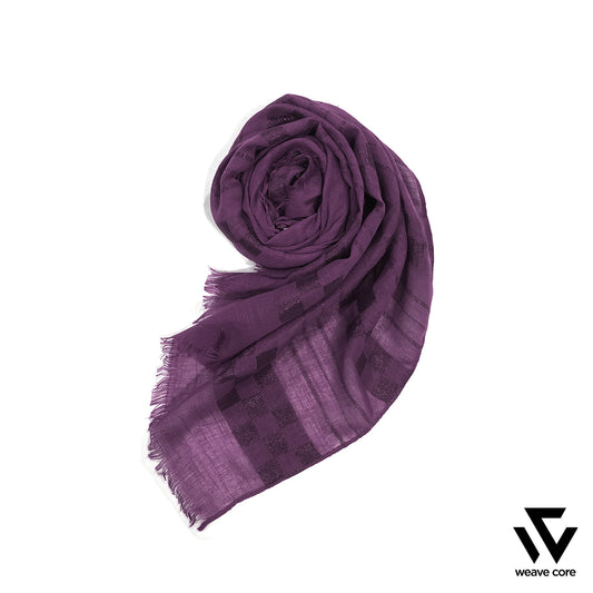 Turkish Sleek Textured Scarf-Purple