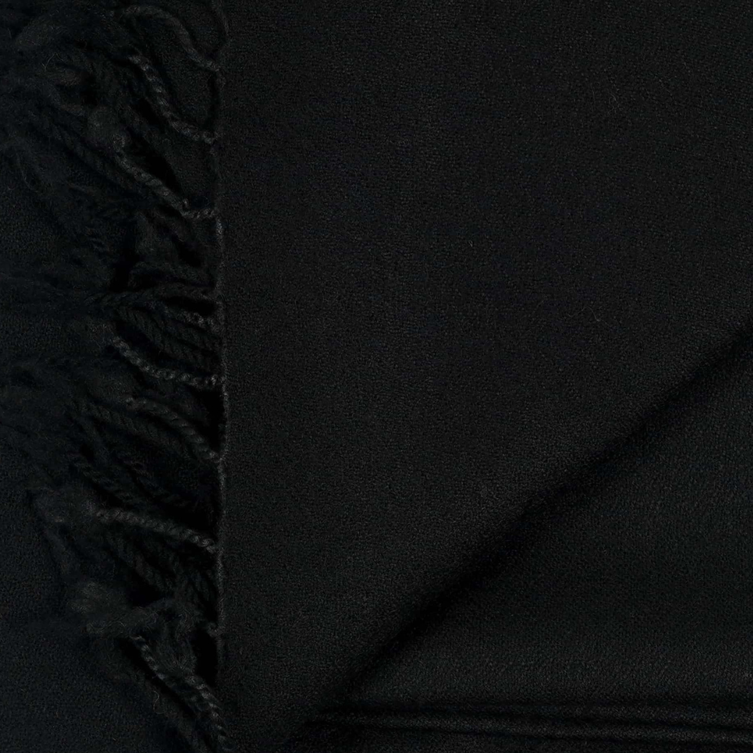 Plain Wool Shawl - Black