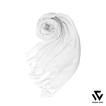 Turkish Textured Scarf-White