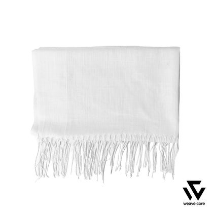 Turkish Textured Scarf-White