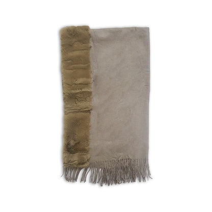 Kashmiri Wool FUR Stoles - Brown