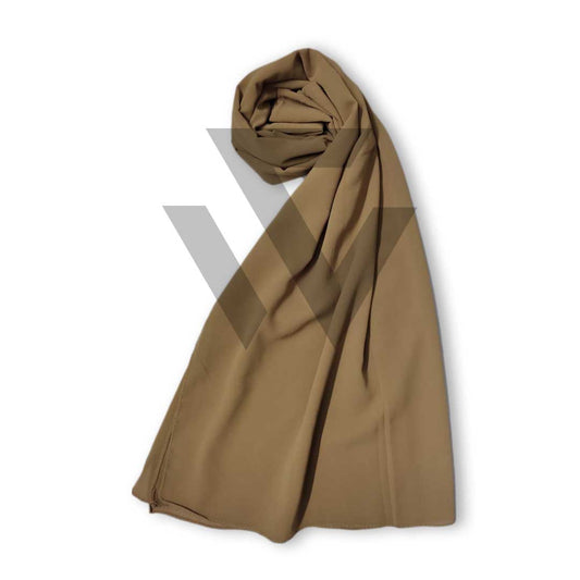 Solid Chiffon Scarf - Camel Brown