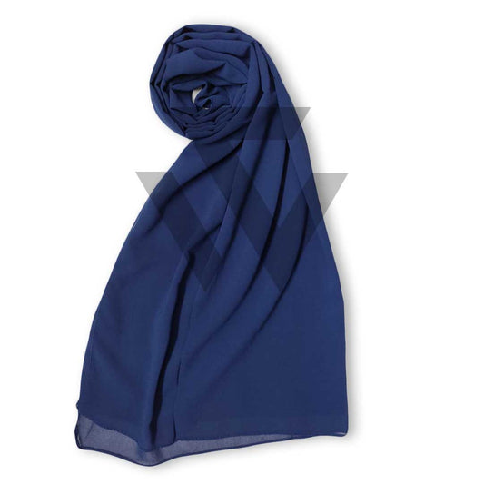 Solid Chiffon Scarf - Navy Blue