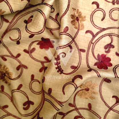 Aari Silk Jaal Shawl - Light brown