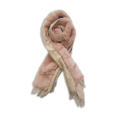 Kashmiri Wool FUR Stoles - Peach