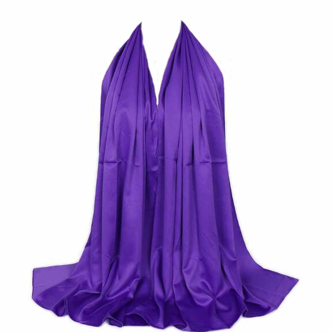 Plain Silk Scarf - Purple
