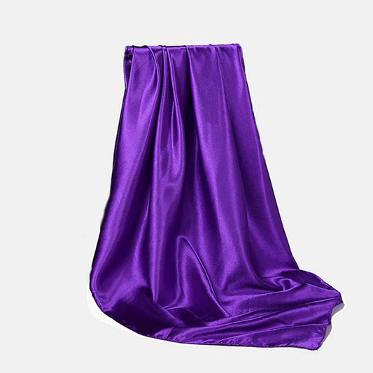 Plain Silk Scarf - Purple