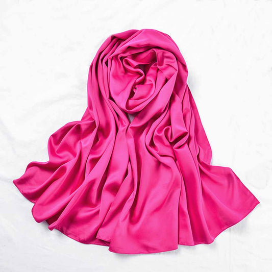 Plain Silk Scarf - Rose Pink